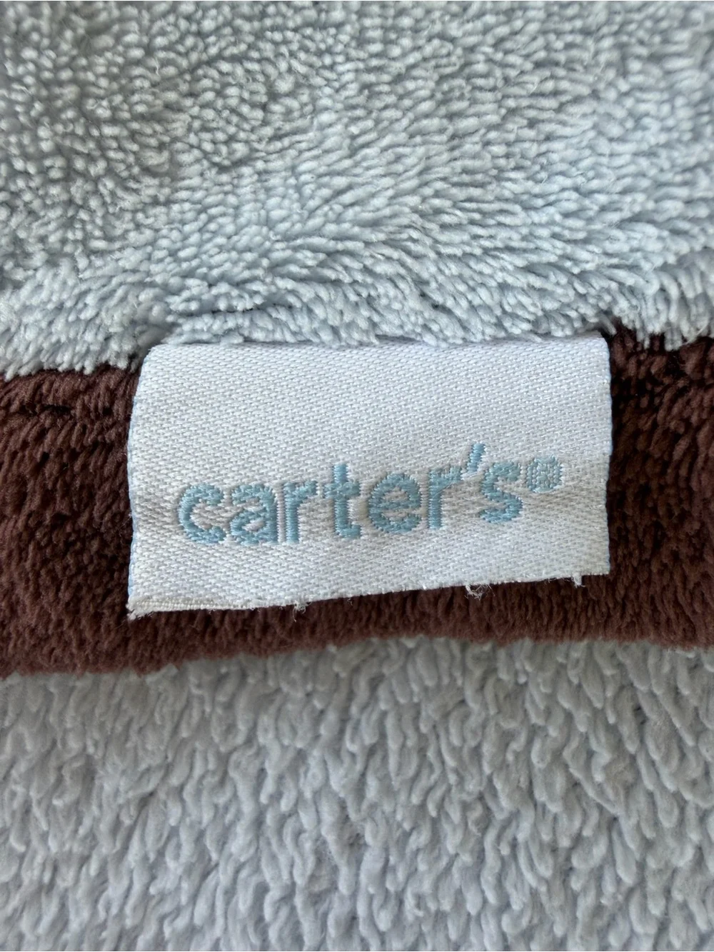 Y2K Carter’s Baby Puppy Embroidered Plush Security Blanket Blue Brown 37x60 GUC